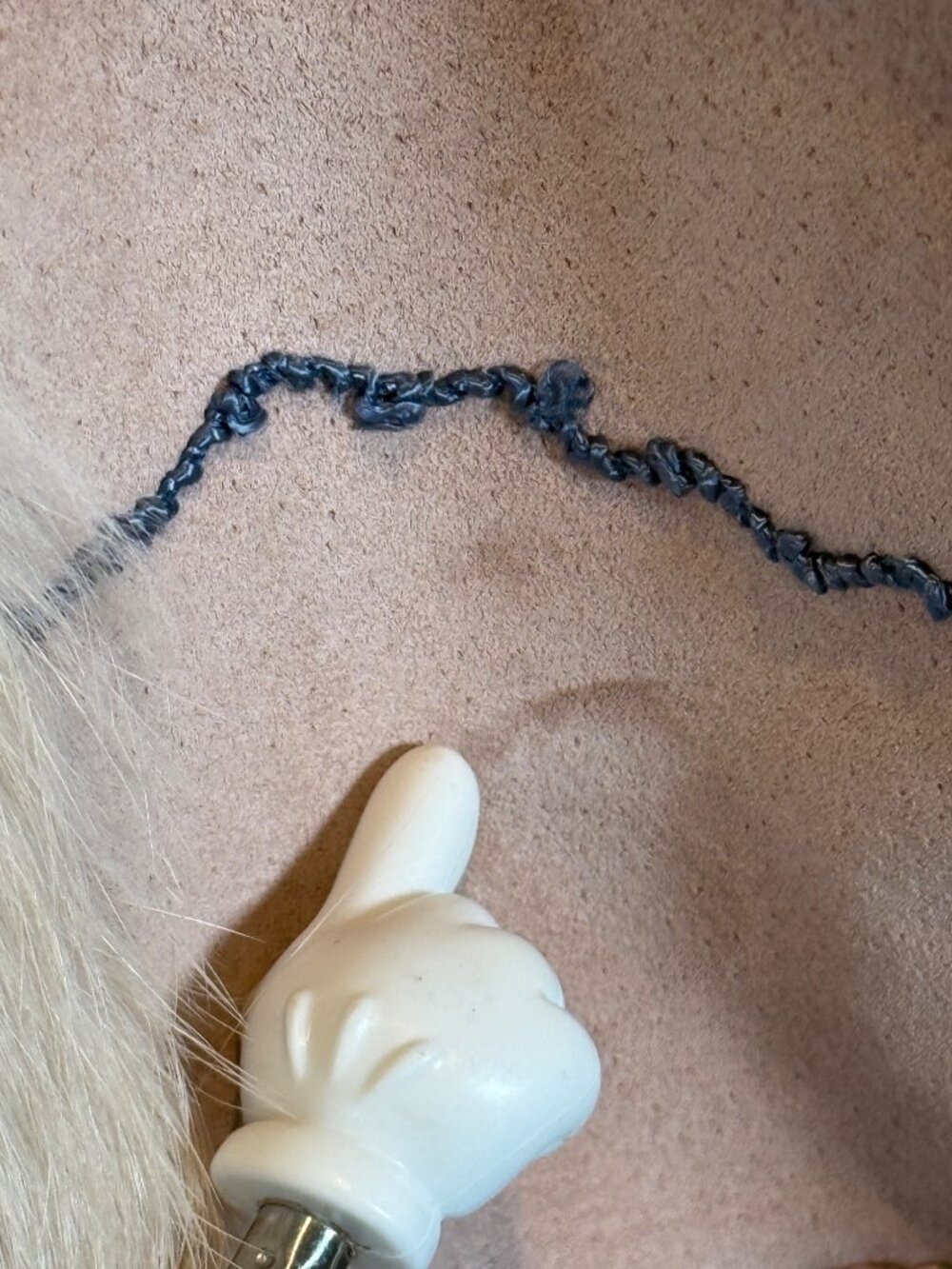 Vintage Vera Pelliccia Rabbit Fur Suede Cape Poncho Artistic Embroidery RARE - Picture 11 of 16